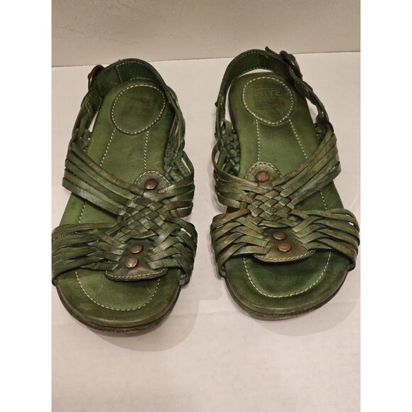 Frye Jacey Green Huarache Leather Sandals Women’s Size 9 - Picture 9 of 9